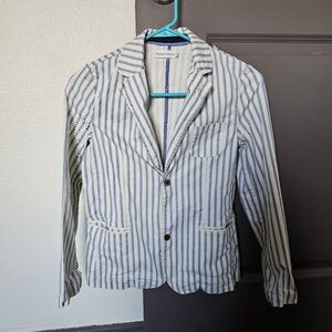 Boys' Blue and White Striped Blazer